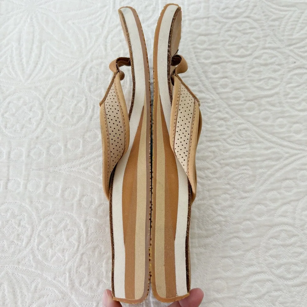 Olukai Women's Premium Leather Square Toe‎ Flip Flop Sandals W's 7